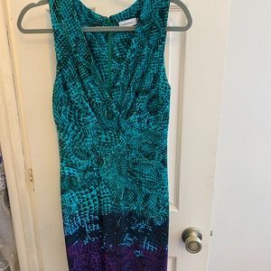 Calvin Klein jersey cocktail dress snake print